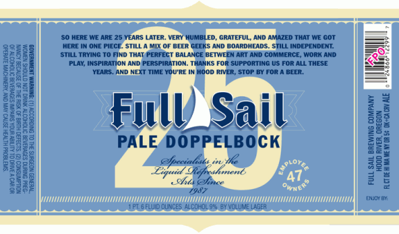 Full Sail 25 Pale Doppelbock Label