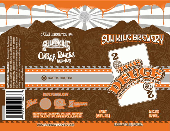 Deuce hopped up Brown Ale Sun King Oskar Blues