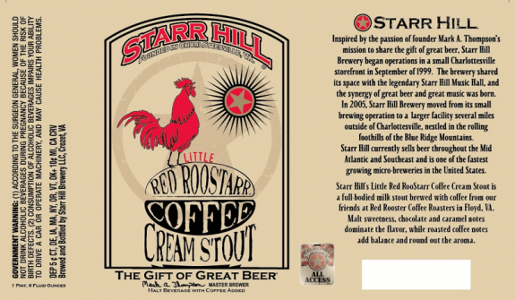 Starr Hill Little Red Roostarr Coffee Cream Stout