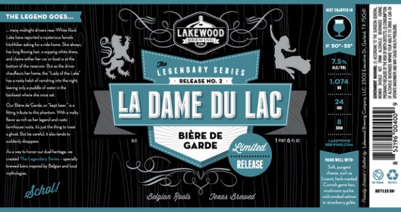 Lakewood La Dame Du Lac Bière de Garde