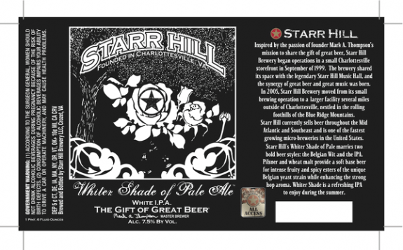 Starr Hill Whiter Shade of Pale Ale
