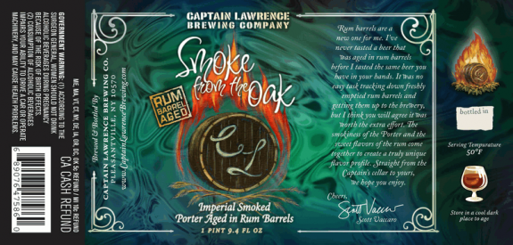 Captain Lawrence Smoke from the Oak Rum Barrel Aged Imperial Porter