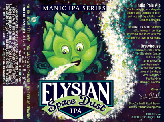 Elysian Space Dust IPA label