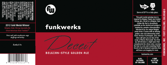 Funkwerks Deceit Belgian Golden Ale label
