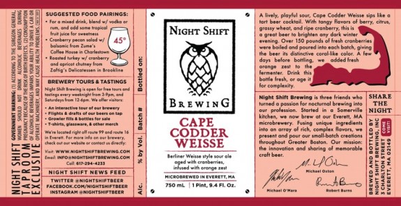 Night Shift Cape Codder Weisse label