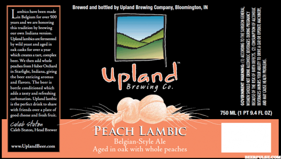 upland peach lambic label