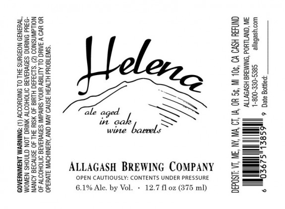 Allagash Helena Ale Aged in Wine Barrels