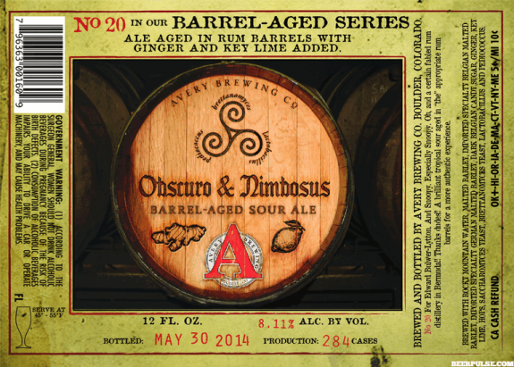 Avery Obscuro and Nimbosus label