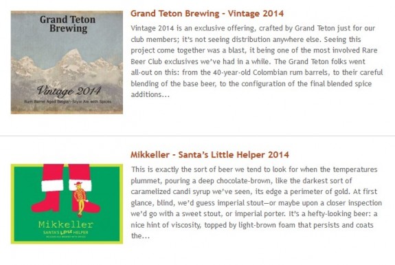 December 2014 Rare Beer Club crop