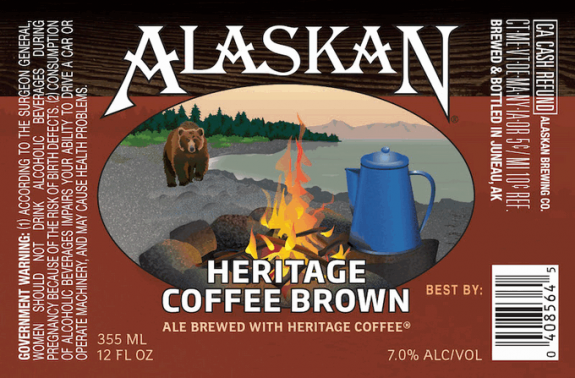 Alaskan Heritage Coffee Brown label