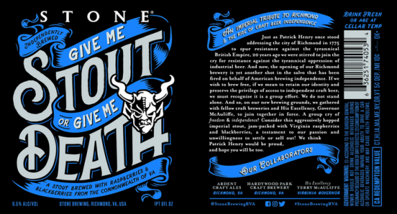 Stone Give Me Stout or Give Me Death label BeerPulse