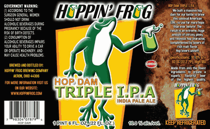 Hoppin' Frog Hop Dam hitting stores in mid-February | BeerPulse