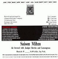 Allagash Saison Mihm