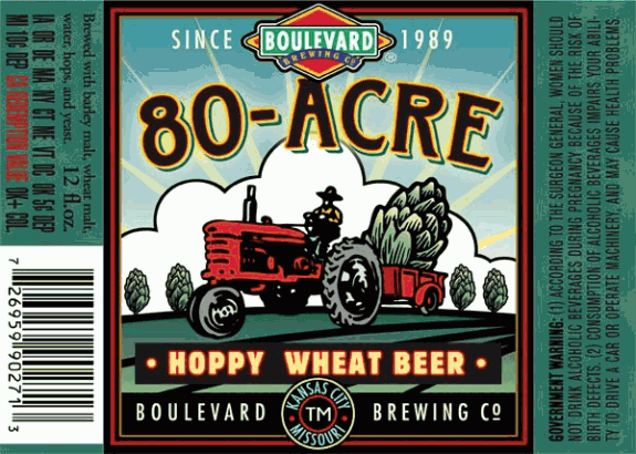 Boulevard 80-acre hoppy wheat beer label