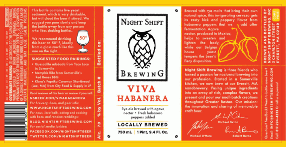 Night Shift Viva Habanera Rye Ale