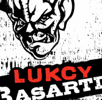 lukcy basartd ale stone brewing beer label