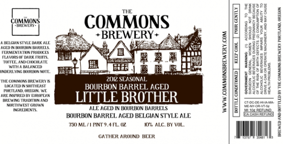 The Commons Little Brother Bourbon Barrel Aged Belgian Ale label