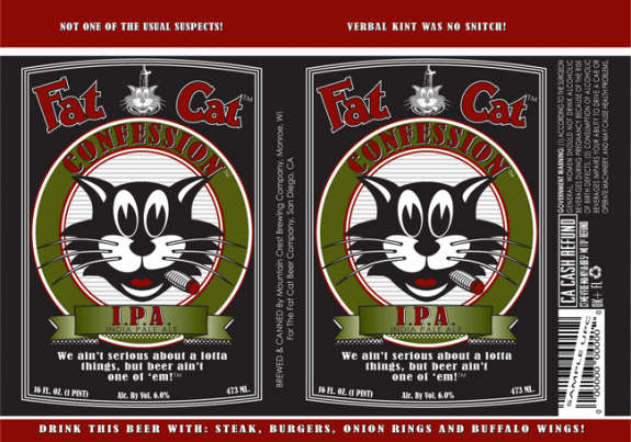 Fat Cat Confession IPA label