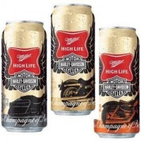 miller high life harley davidson cans
