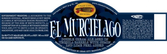 Cigar City El Murciélago Tequila Barrel Aged Double Cream Ale