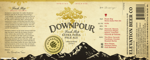 Elevation Downpour Fresh Hop Extra IPA 2013