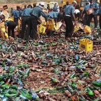 bottles smashed