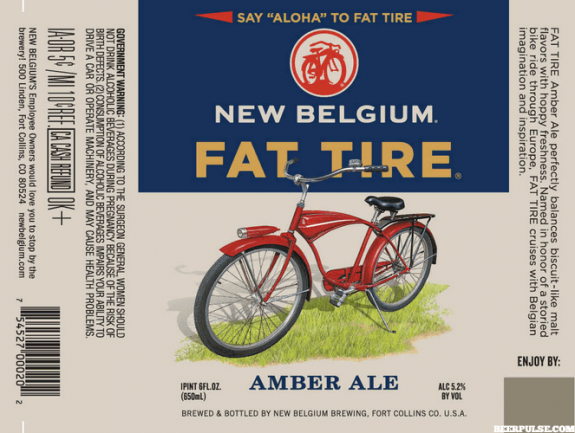 New Belgium Fat Tire Aloha label
