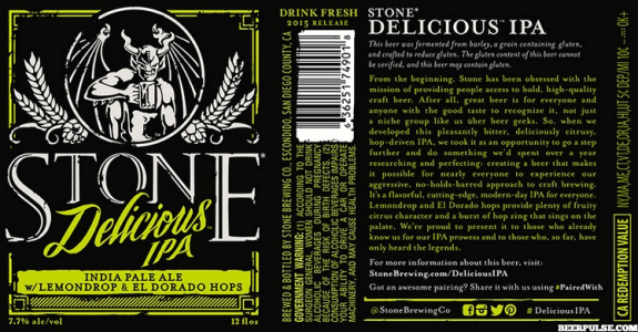 Stone Delicious IPA label BeerPulse