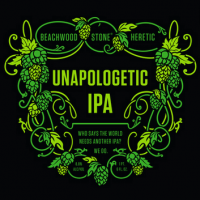 beachwood heretic stone unapologetic ipa label