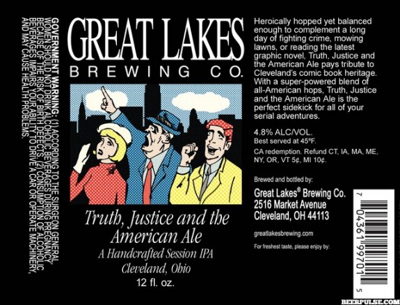 Great Lakes Truth Justice and the American Ale label
