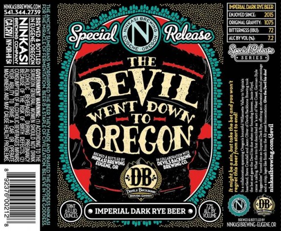 Ninkasi The Devil Went Down to Oregon Imperial Dark Rye 22oz label BeerPulse