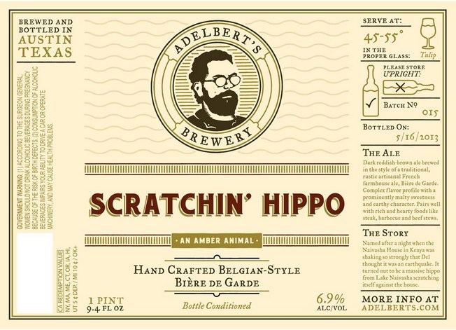 Adelberts Scratchin Hippo label BeerPulse