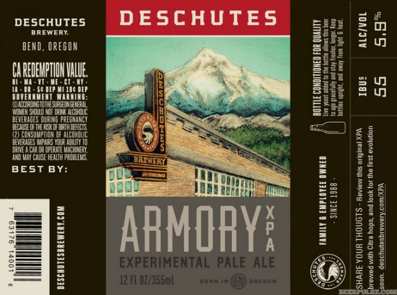 Deschutes Armory XPA label BeerPulse