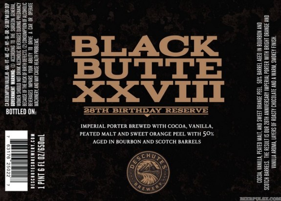 Deschutes Black Butte XXVIII label BeerPulse