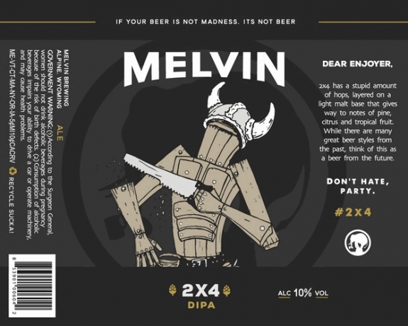 Melvin 2x4 Double IPA label BeerPulse cans
