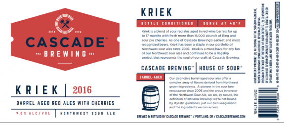 Cascade Kriek label BeerPulse