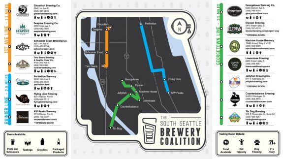 South Seattle Brewery Coalition Map BeerPulse