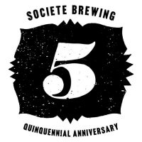 societe brewing 5th anniversary logo