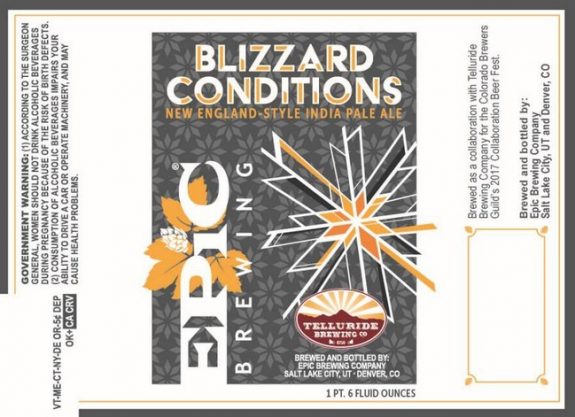 Epic Telluride Blizzard Conditions label BeerPulse