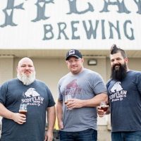Scofflaw Brewing l. to r. -- Joe McIntyre, J.P. Watts, Co-founders Matt Shirah, Travis Herman BeerPulse