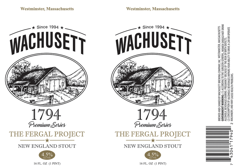 The Fergal Project named first beer in Wachusett Brewing's new 1794 Series BeerPulse